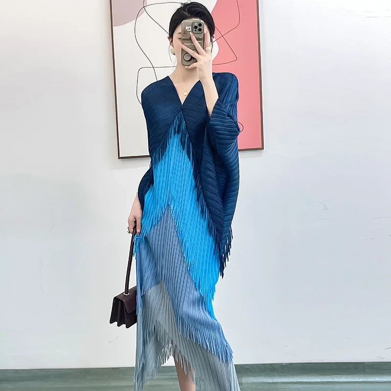 robe-bleu-et-blanche-decontractee